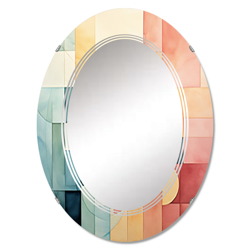 Berneth - Miroir mural moderne ovale, 30 po x 20 po