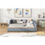 Lit plateforme tapissier grand et simple TG, lit mère et enfant, similicuir-208283902