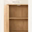 35.4" Natural Accent Cabinet with Rattan Doors and Open Shelves