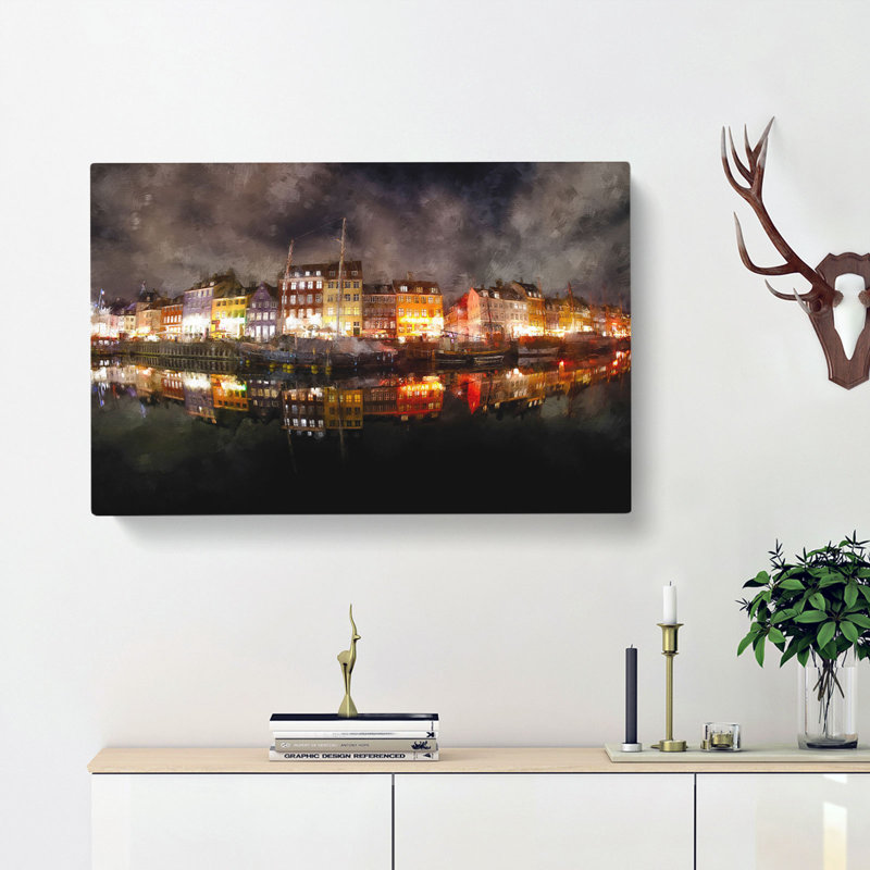 Nyhavn Canal In Denmark - Wrapped Canvas, 50cm H x 76cm W x 3cm D