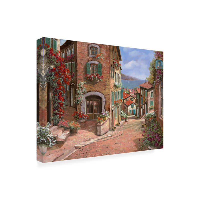 Toile d'extérieur Guido Borelli «La Discesa al Mare», H 24 po x l 32 po x P 1,5 po