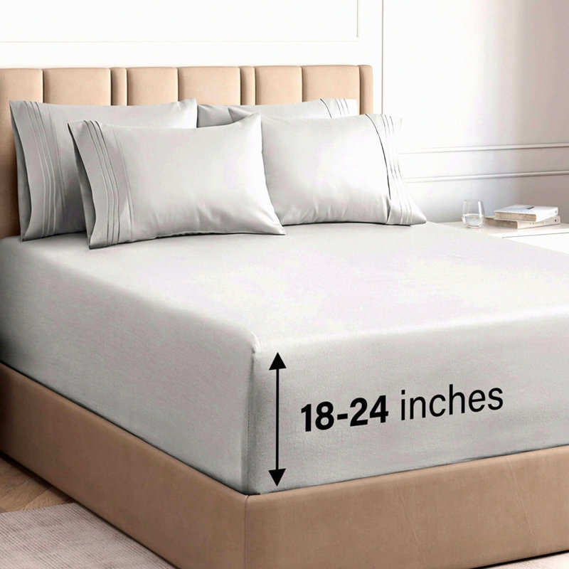 CoolBreeze Comfort 6-Piece Deep Pocket Sheet Set - Hotel Luxury Bedding for a Soft, Wrinkle-Free, and Breathable Sleep Experience