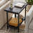 Pomona 2-Tier End Table with Metal Legs (Black)-774095805