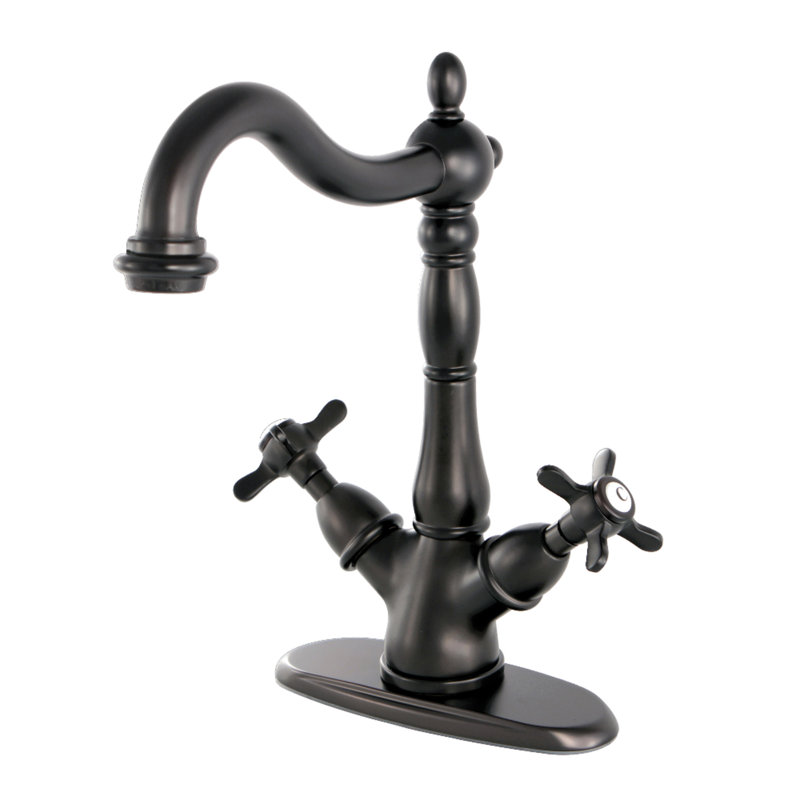 Robinet pour vasque à fixation sur comptoir à deux poignées à 1 ou 3 trous Kingston Brass Essex, Bronze huilé