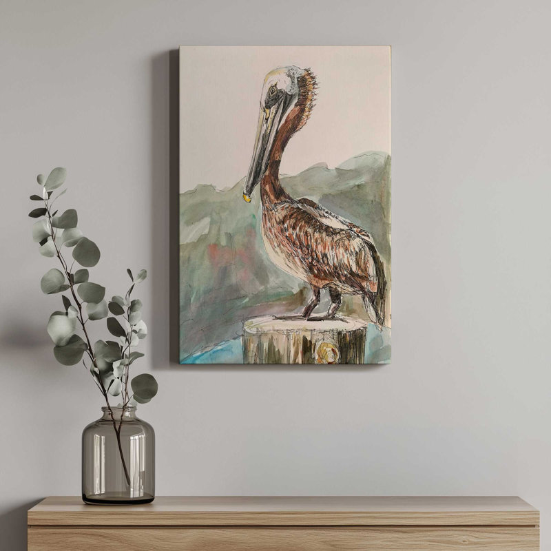 «Pelican» par Emily Tucci, reproduction d'art sur toile, H 16 po x l 12 po