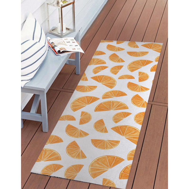 Tapis d'extérieur Summer Oranges, Tapis de couloir 2 pi 6 po x 8 pi