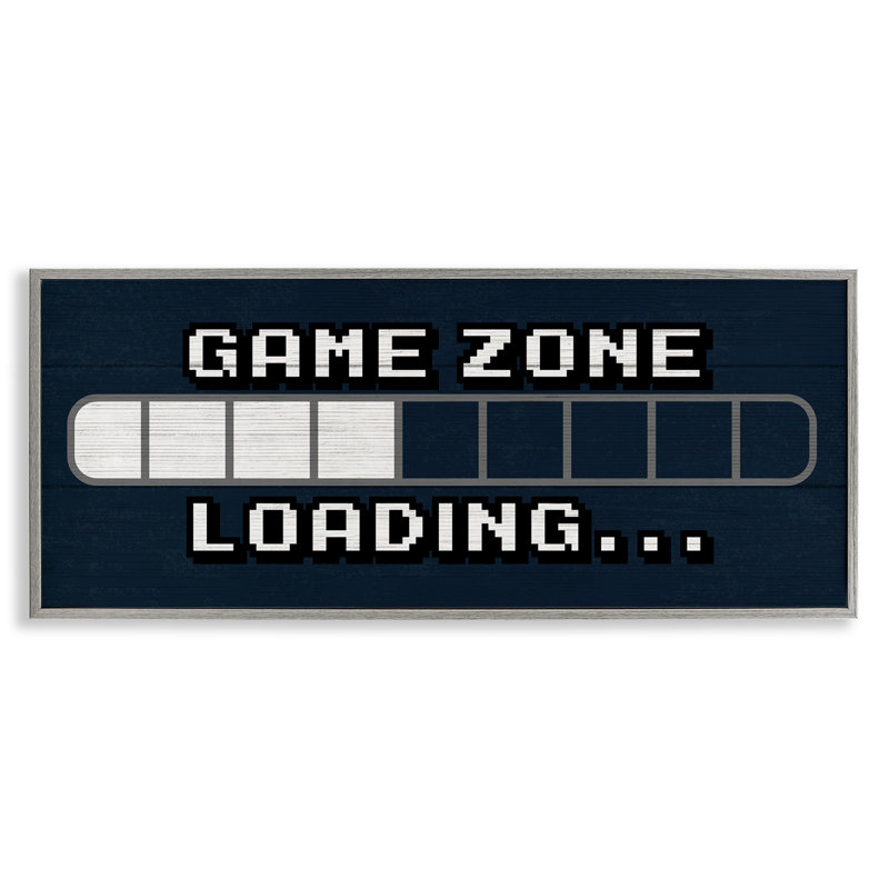 «Game Zone chargement Pixel texte vidéo Gamer» par Lil 'Rue - impression, H 30 po x l 13 po, Estampe numérique Farmhouse