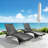Outdoor Chaise Lounge Chair PE Wicker Adjustable Back Patio Poolside Lounger
