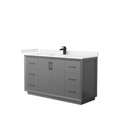 60'' Single Bathroom Vanity with Cultured Marble Top