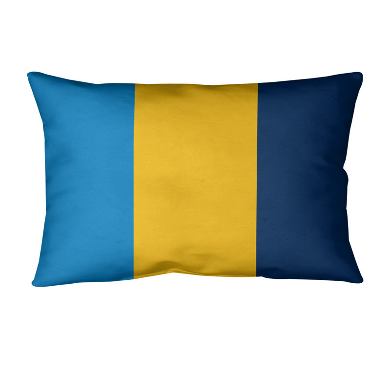 Housse de coussin lombaire Atlanta, LA, Bleu ciel / Jaune / Bleu