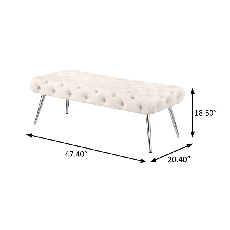 Banc d'appoint 47,40 "Modern Classics, Ivoire ivoire