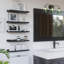 Ensemble de 4 tablettes flottantes fixées au mur, tablettes noires pour la décoration murale, tablette à rebord moderne avec rebord pour rangement, chambre de bébé, salon, salle de bain - noir