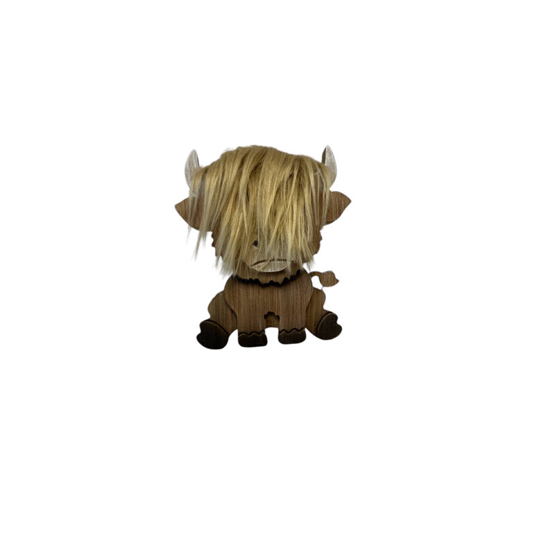 Figurine décorative à poils longs Highland Cow Rustic Farmhouse