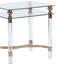 Porte-documents de 23,5 po Sorverith Table de bout carrée en verre doré avec pieds en acrylique et tablette inférieure en verre