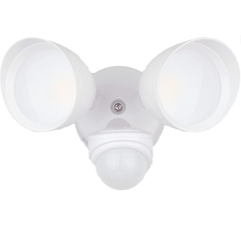 LED Wall Light, White, 6.34" H x 7.6" W x 9.25" D