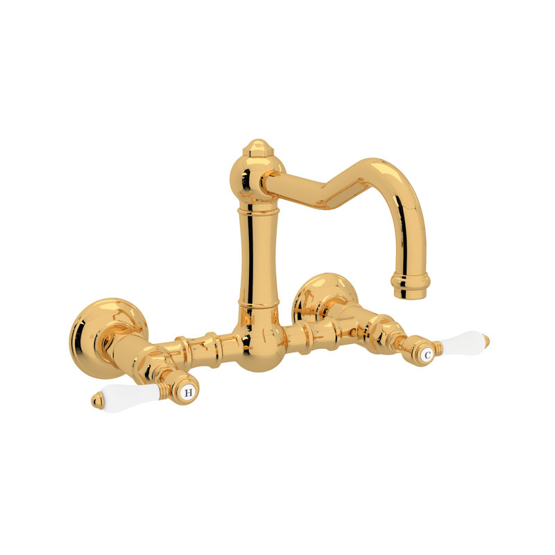 Acqui® Bridge Faucet, Italian Brass/White