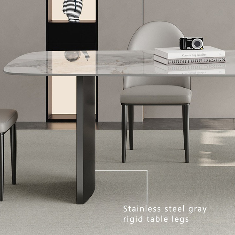 Ensemble de table et chaises de salle à manger Italian Rock, H 29,52 po x L 70,86 po x l 35,43 po