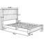Ensemble de chambre à coucher 3 pièces avec grand lit plateforme et 2 tables de chevet cannelées Kernie-122083549-122083551
