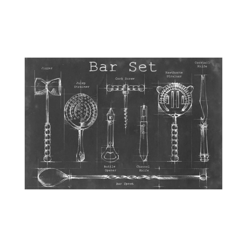 Bar Set by Ethan Harper - Print on Canvas, Wrapped Canvas, 20.32 cm H x 30.48 cm W