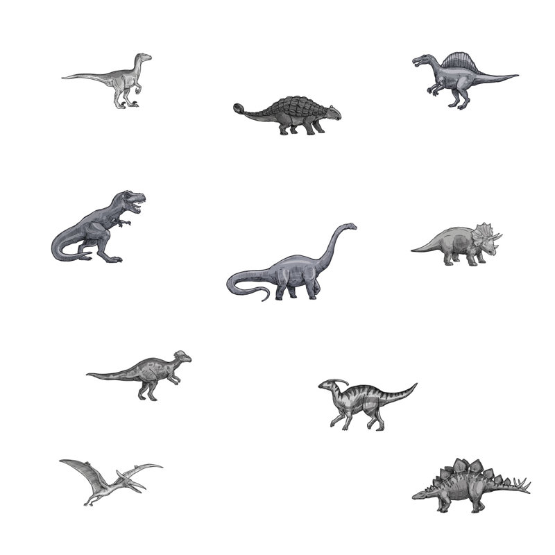Animals Non-Wall Damaging Wall Decal, Grey