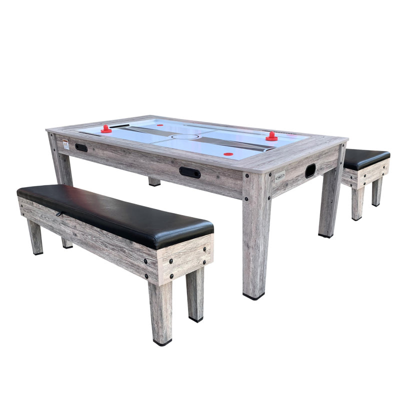Rack Luxor 7.5-Foot 4-In-1 Multi-Game Swivel Billiard/Pool Table (Blue Felt With 2 Bench)
