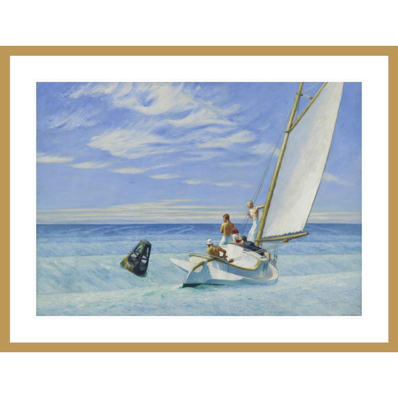 «Ground Swell» par Edward Hopper - impression giclée sur cadre, H 31,93 po x l 41,5 po