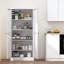 Rangement réglable de 61 po pour garde-manger en métal 61 po avec 4 tablettes, organisateur de garde-manger autoportant robuste