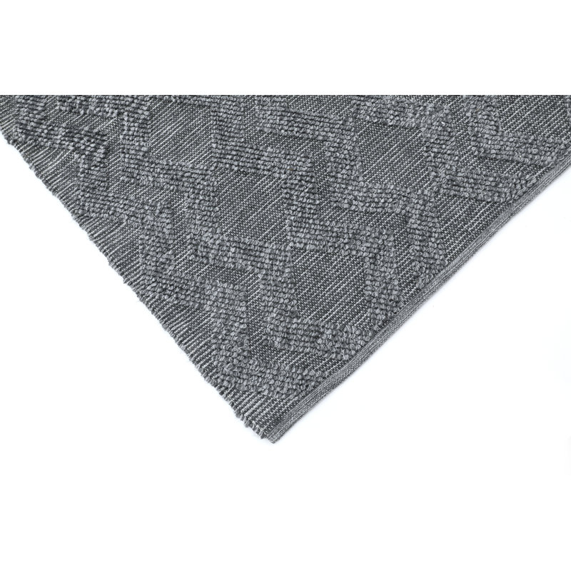 Tapis gris uni tissé à la main Linn, Rectangle 4 pi x 6 pi