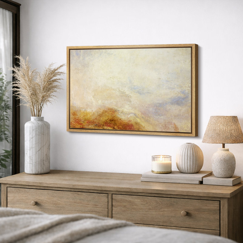 Lumière douce, paysage abstrait, images de salon, impression sur toile encadrée sur toile., H 24 po x l 36 po