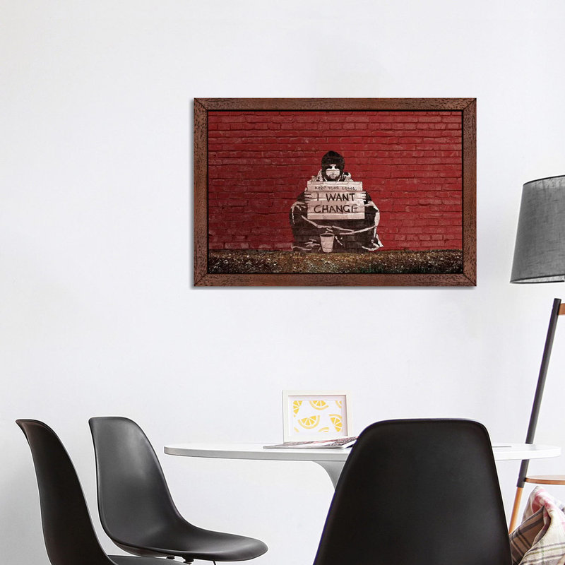 Keep Your Coins. I Want Change By Meek - Print on Canvas, 101.6 cm H x 66.04 cm W, Brown Framed
