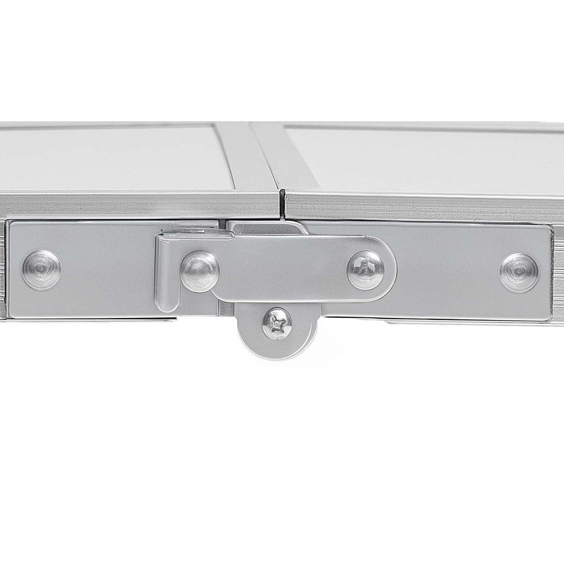 2Ft Folding Portable Camping Table Aluminum Outdoor Table Adjustable Height, Silver
