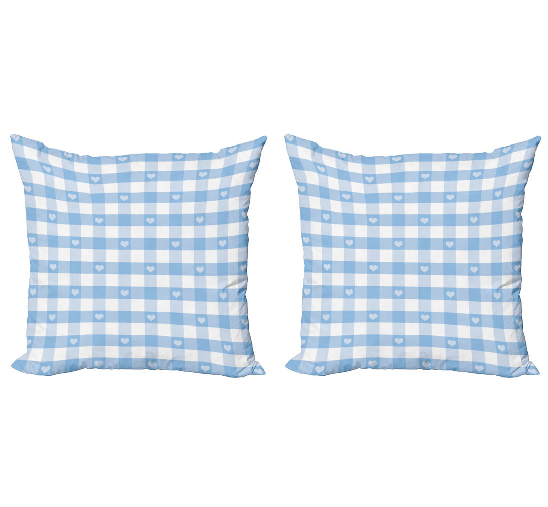 Ambesonne Checkered Square Pillow Cover (Set of 2) Ambesonne 