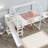 Catina Wood House Loft Bed with Slide, Storage Shelves & Light-2131272354