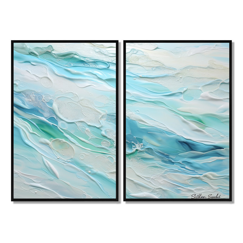 «Ocean Charm», impression sur toile, océan côtier, H 36 po x l 48 po, Reproduction encadrée sans passe-partout, Noir