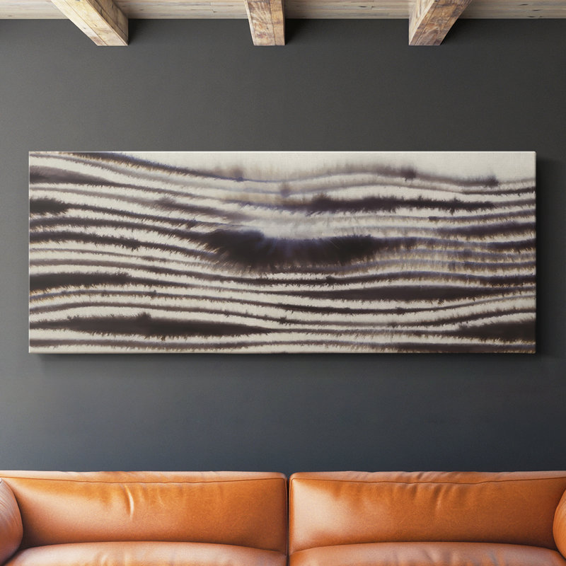 Vagues résonnantes I - Toile tendue avec châssis - Prêt à accrocher, H 12 po x l 30 po