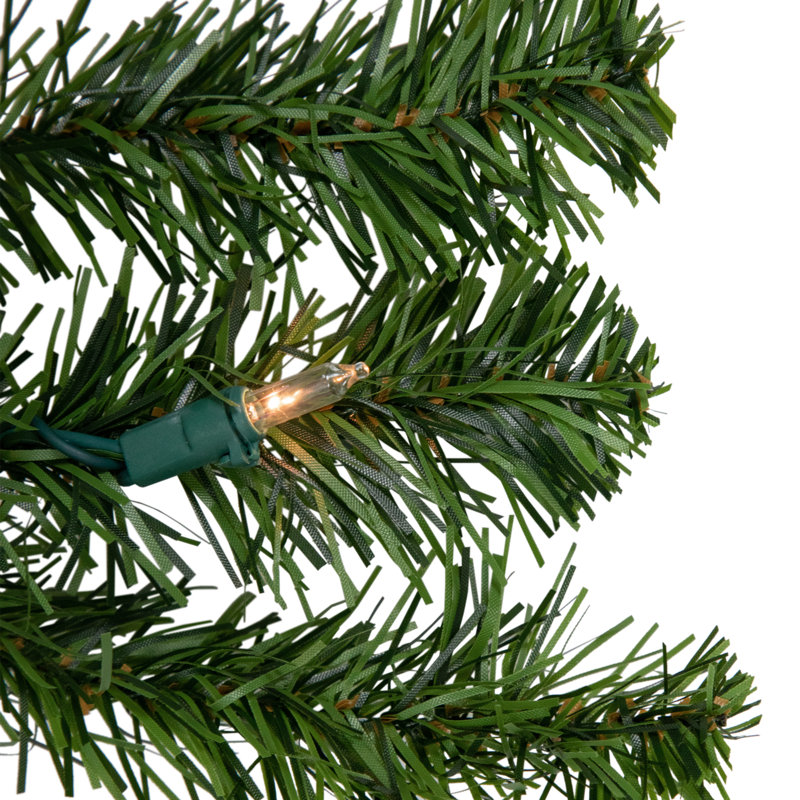 48" Pre-Lit Pine Christmas Wreath with Clear Lights