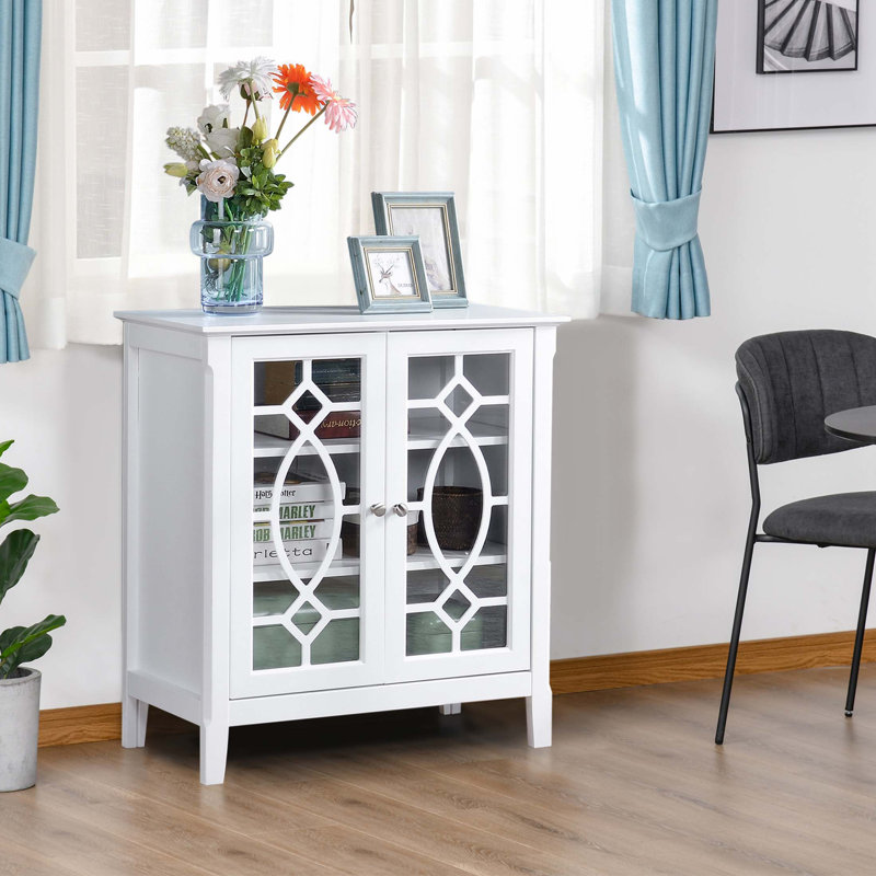 Buffet avec tablettes réglables, Blanc