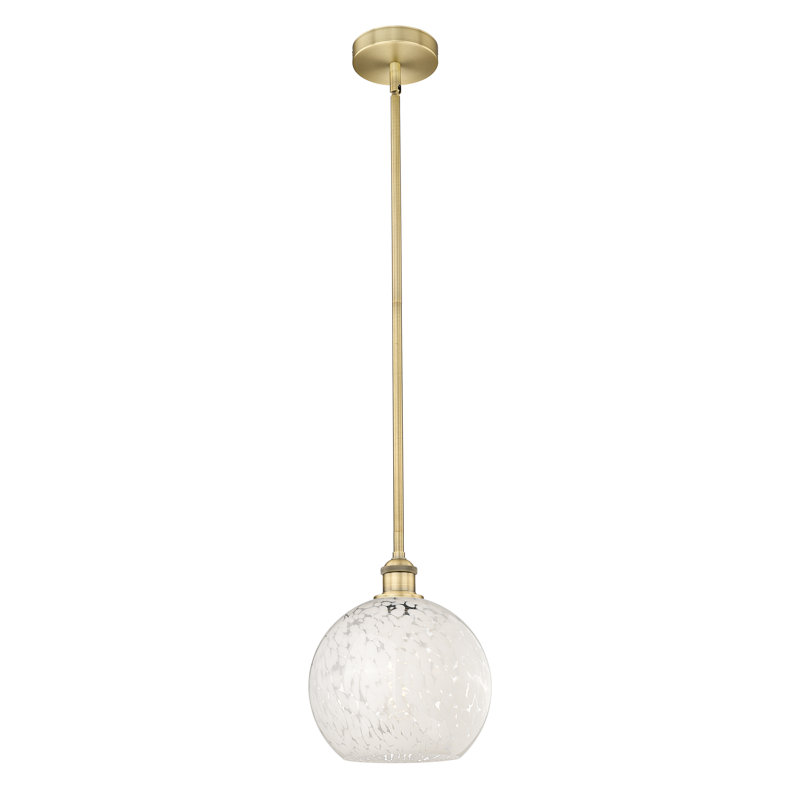 Luminaire suspendu 1 lumière Ivana, H 11,25 po x l 10 po x P 10 po, Laiton brossé