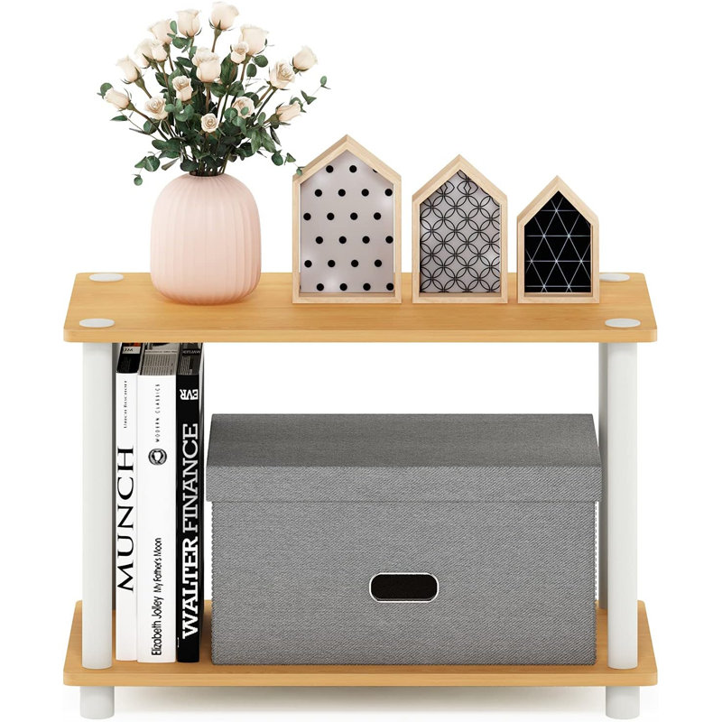 2-Tier No Tools Tube Shelf And End Table With Simple Stylish Design, Easy 5-Minute Assembly, Sturdy And Functional For Any Room