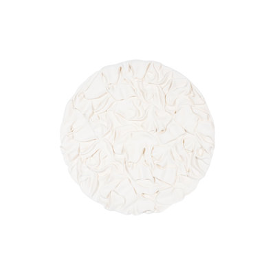 Drape Round Wall Art, White Stone