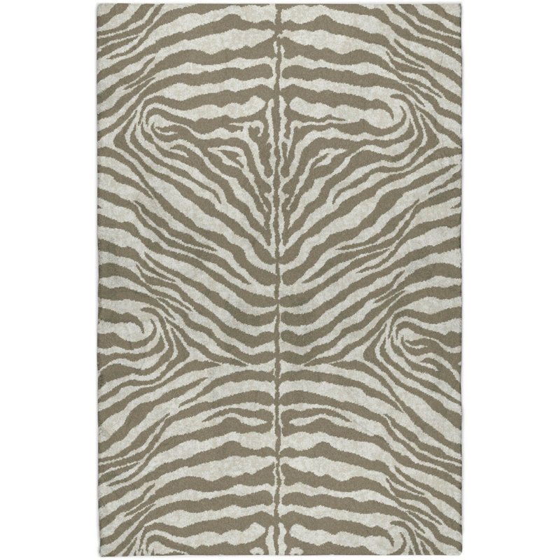 Premium Machine Washable Dream Shag Zebra Rug, 10' x 14', Taupe