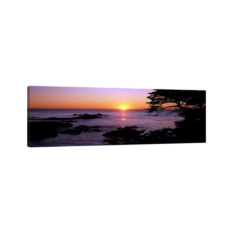 Sunset Over The Sea, Point Lobos State Reserve, Carmel, Monterey County, California, USA by Panoramic Images - Wrapped Canvas Print