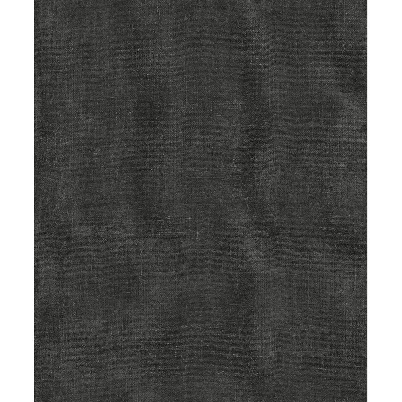 Rouleau de papier peint subtilement tissé Bricks and More Collection, Noir anthracite