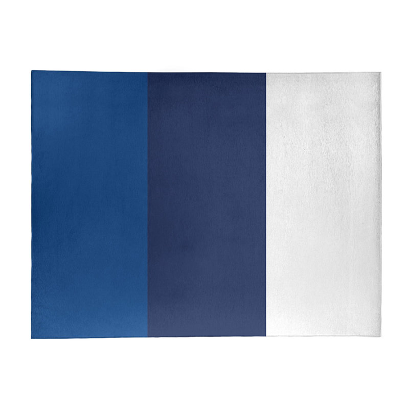 Tapis bleu royal rayé/bleu marine/blanc Toronto, Rectangle 9 pi x 12 pi