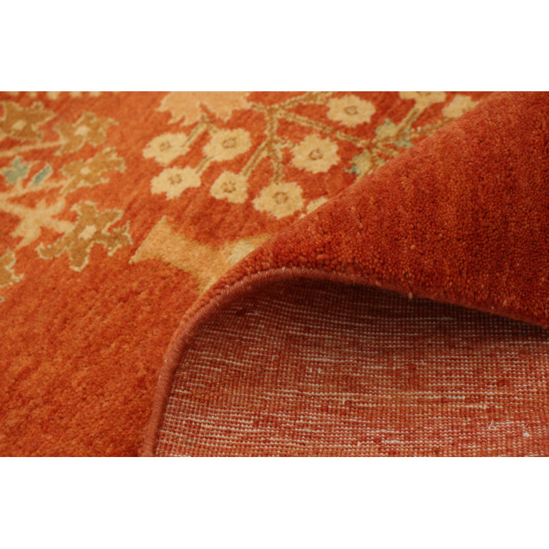 Tapis unique en laine noué à la main style nouvel âge Ushak 8 pi 11 po x 12 pi 3 po Yaak