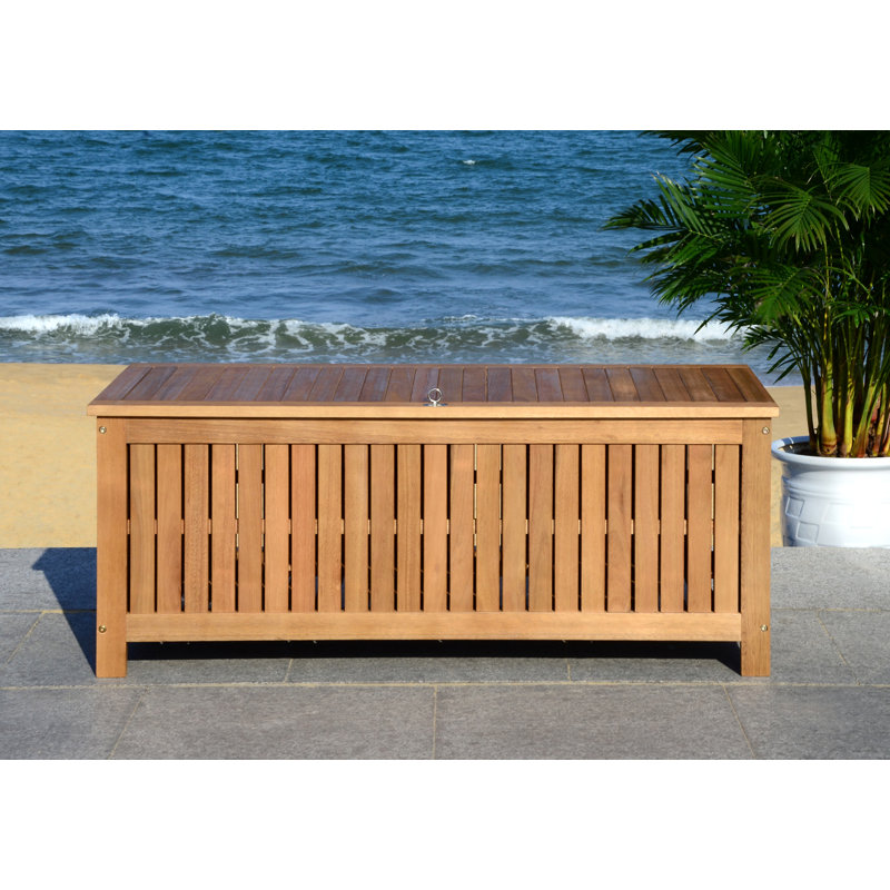 Abri Natural Teak Eucalyptus 47.6 Inch Outdoor Deck Box