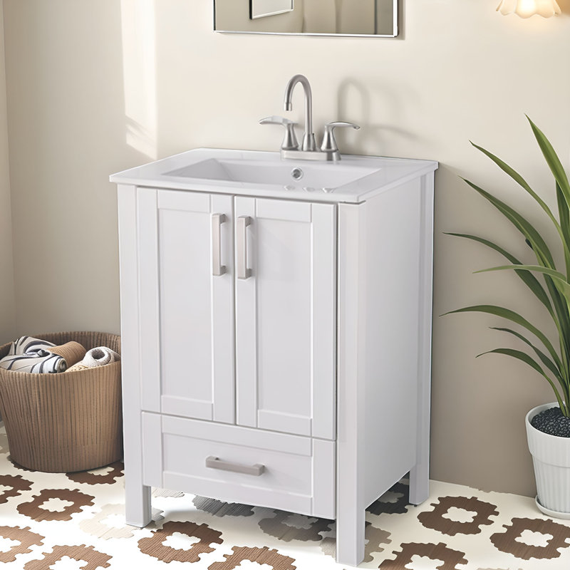 Ensemble de meuble-lavabo simple blanc 24 po