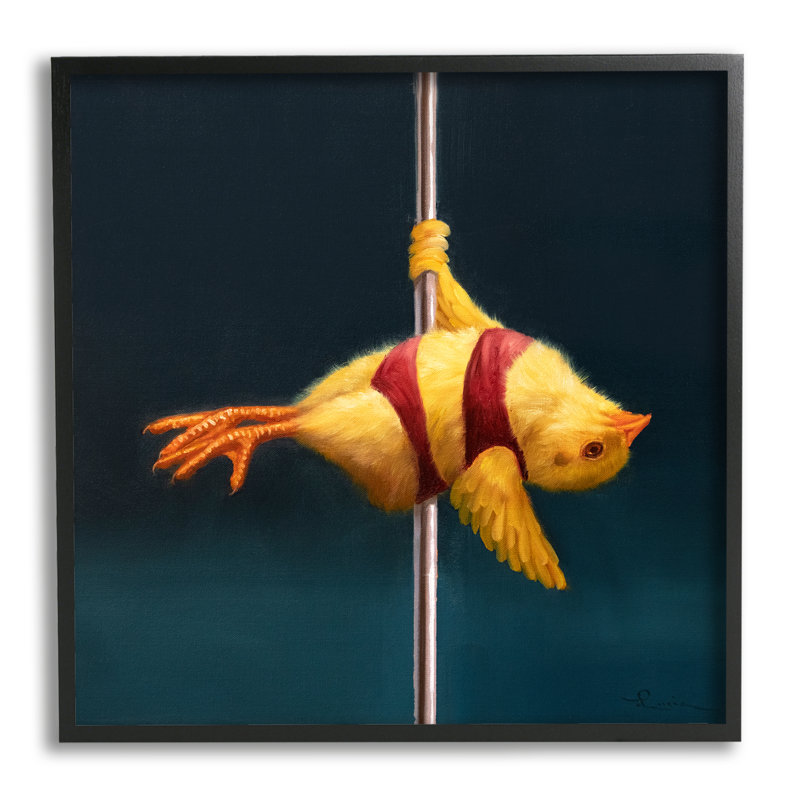 Az-011 - Pole Dancing Chick par Lucia Heffernan, Giclée encadrée noir minuit, H 24 po x l 24 po x P 1,5 po