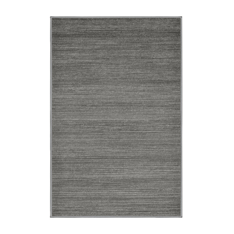 Machine Washable Solid Gray Area Rug, Rectangle 5' x 7'