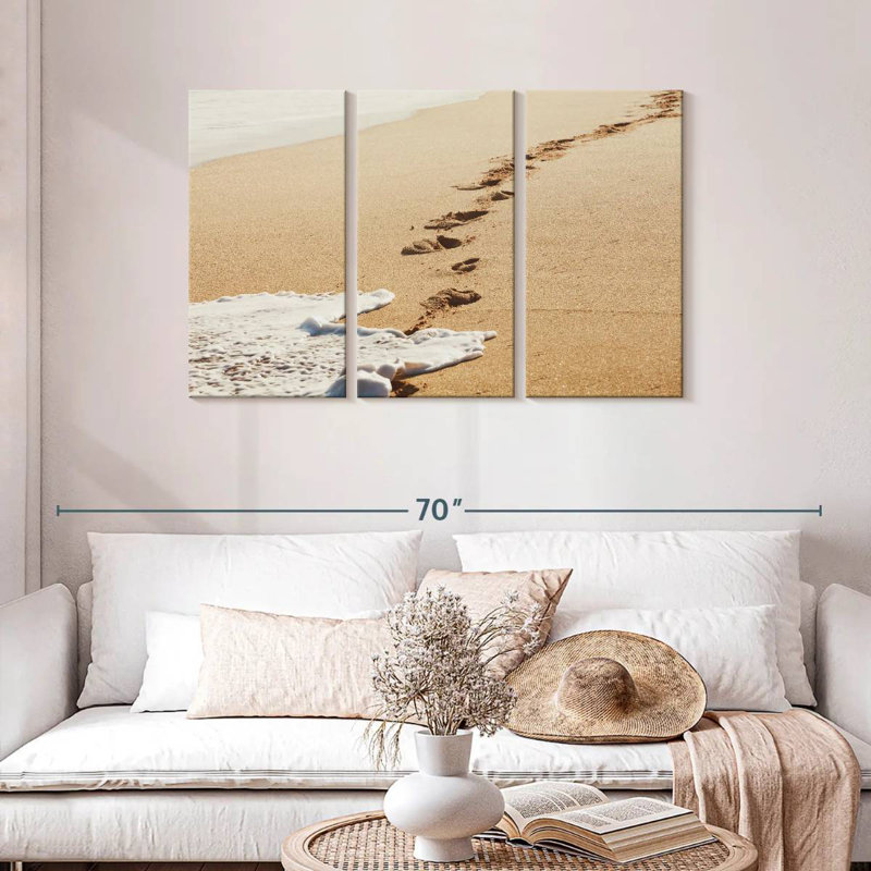 Gillard sable imprime sur la plage, H 28 po x l 45 po